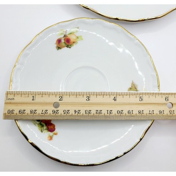 Schumann Arzberg Porcelain Tea Cup & Saucer& Dessert Plate Set Pear Design VTG - Picture 10 of 16